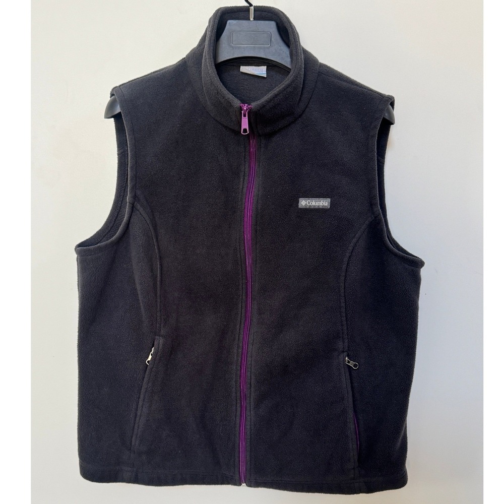 Columbia Fleece Vest Womens 2X Dark GrayFull Zip Benton Springs Plus Size